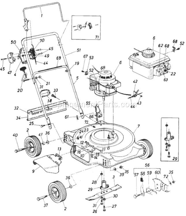 Page A Diagram and Parts List for 187-070-064 1987 MTD Lawn Mower