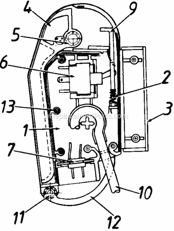 Cord_And_Switch_Box_Complete Diagram and Parts List for 189-421-046  MTD Lawn Mower