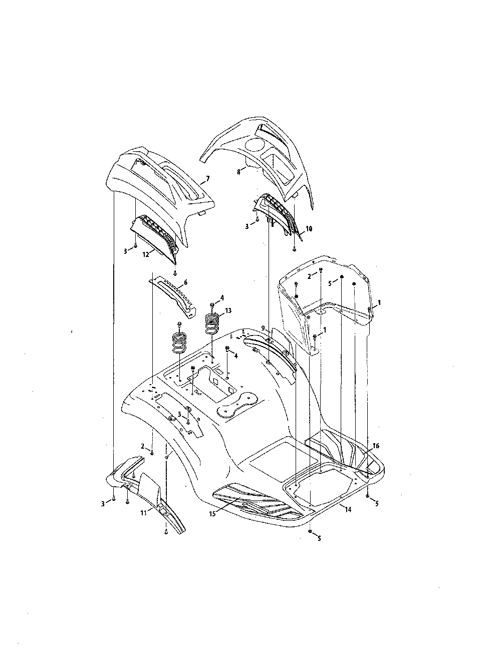 Fender Diagram and Parts List for 14B7A3ZW299  MTD Lawn Tractor