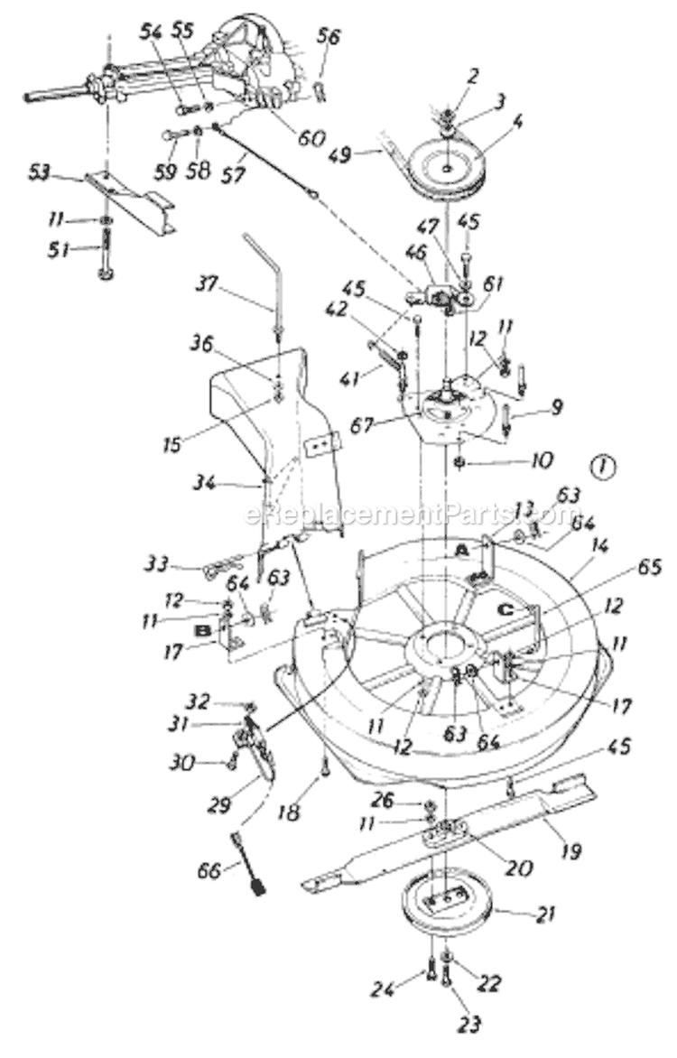 Page A Diagram and Parts List for 190-793-000 1989 MTD Lawn Tractor