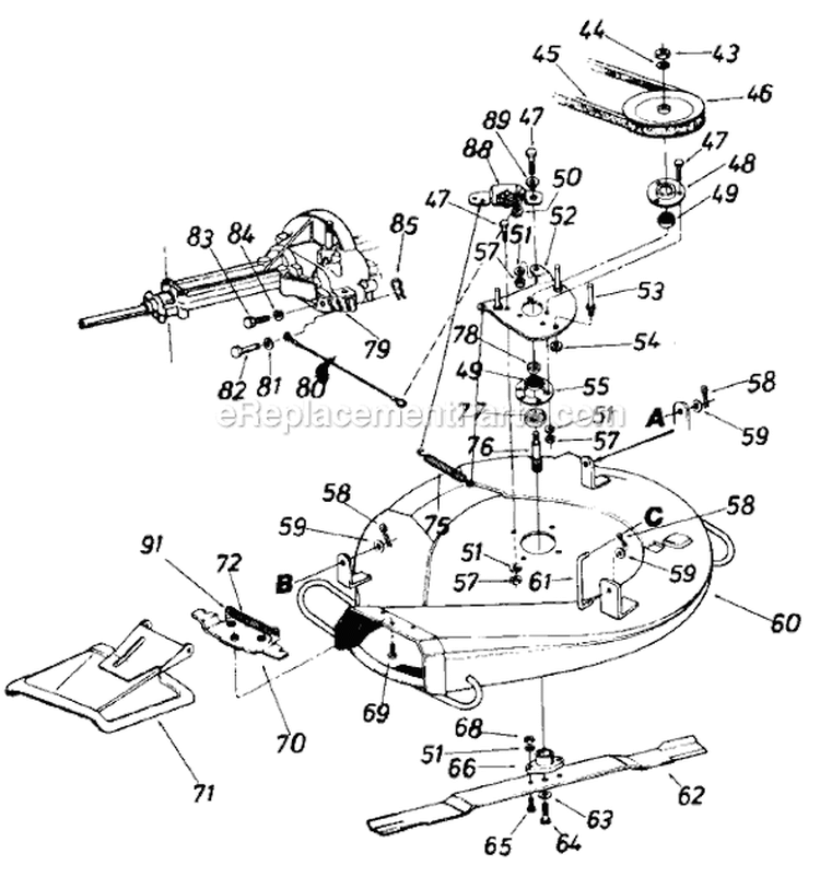Page A Diagram and Parts List for 190-795-929 1987 MTD Lawn Tractor