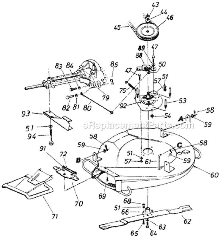 Page A Diagram and Parts List for 190-795-000 1989 MTD Lawn Tractor