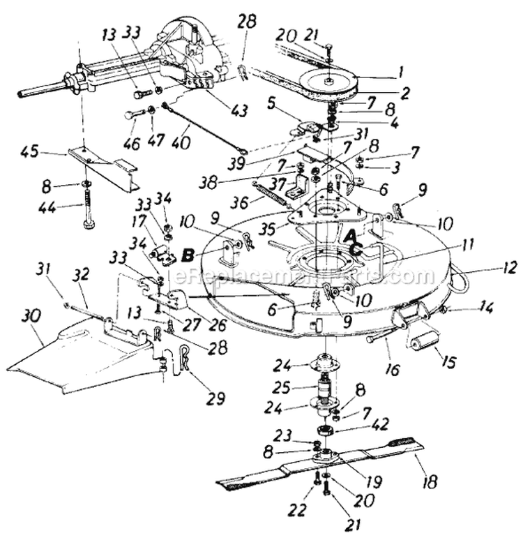 Page A Diagram and Parts List for 190-796-000 1988 MTD Lawn Tractor