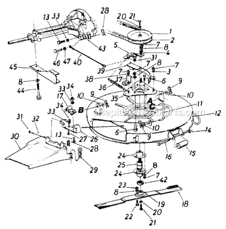 Page A Diagram and Parts List for 190-796-000 1989 MTD Lawn Tractor