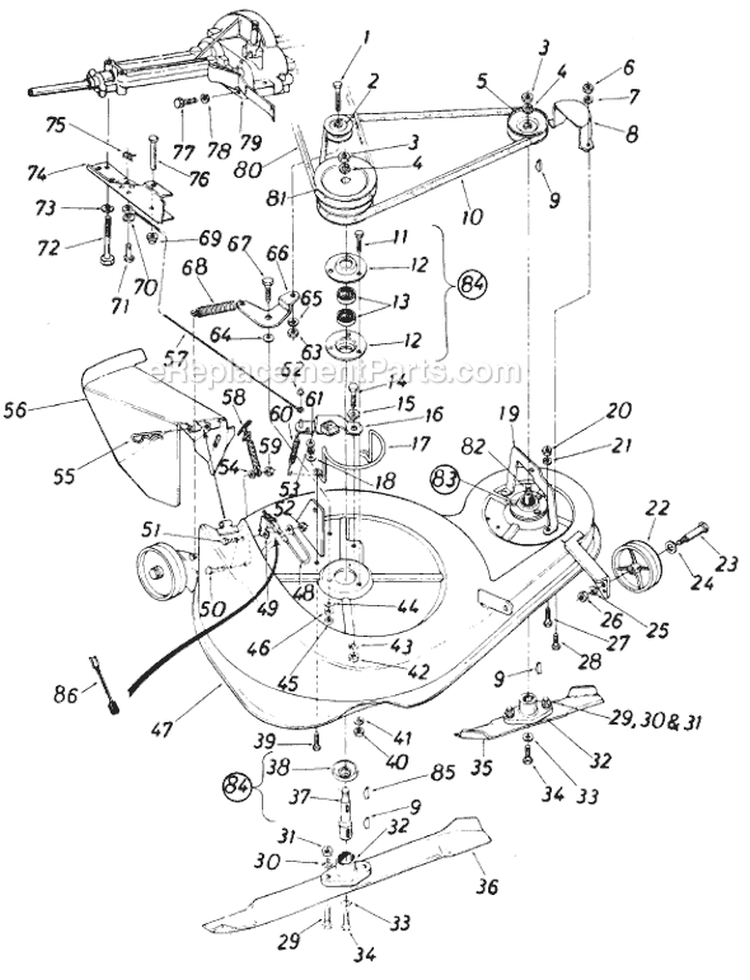 Page A Diagram and Parts List for 190-798-121 1987 MTD Lawn Tractor