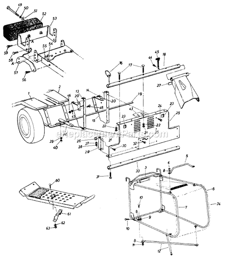 Page C Diagram and Parts List for 190-804-205 1987 MTD Lawn Tractor