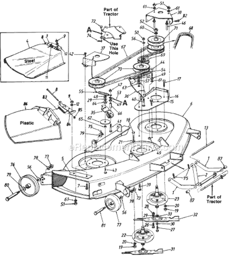 Page A Diagram and Parts List for 190-846-000 1989 MTD Lawn Tractor