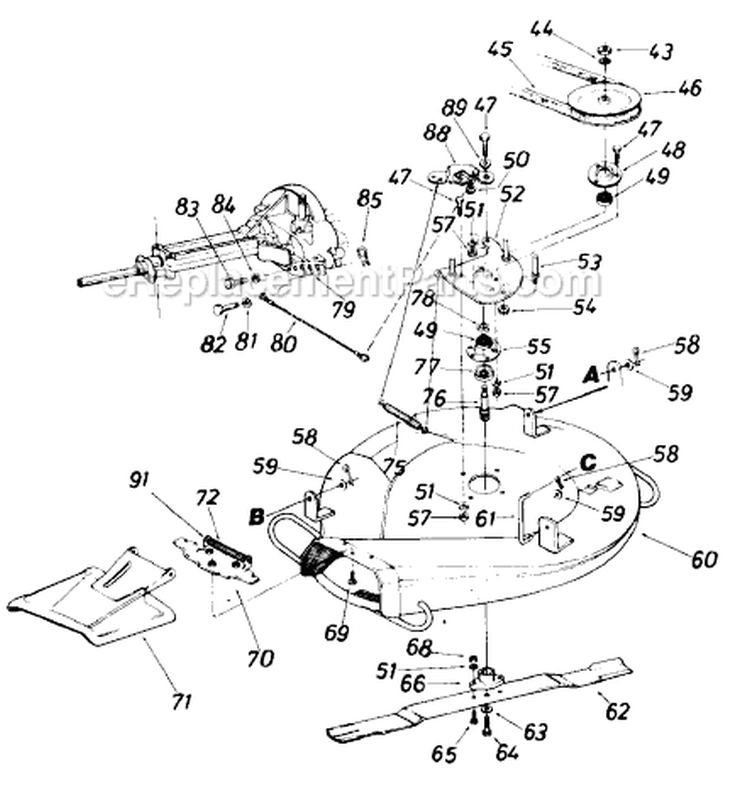 Page A Diagram and Parts List for 196-795-009 1986 MTD Lawn Tractor