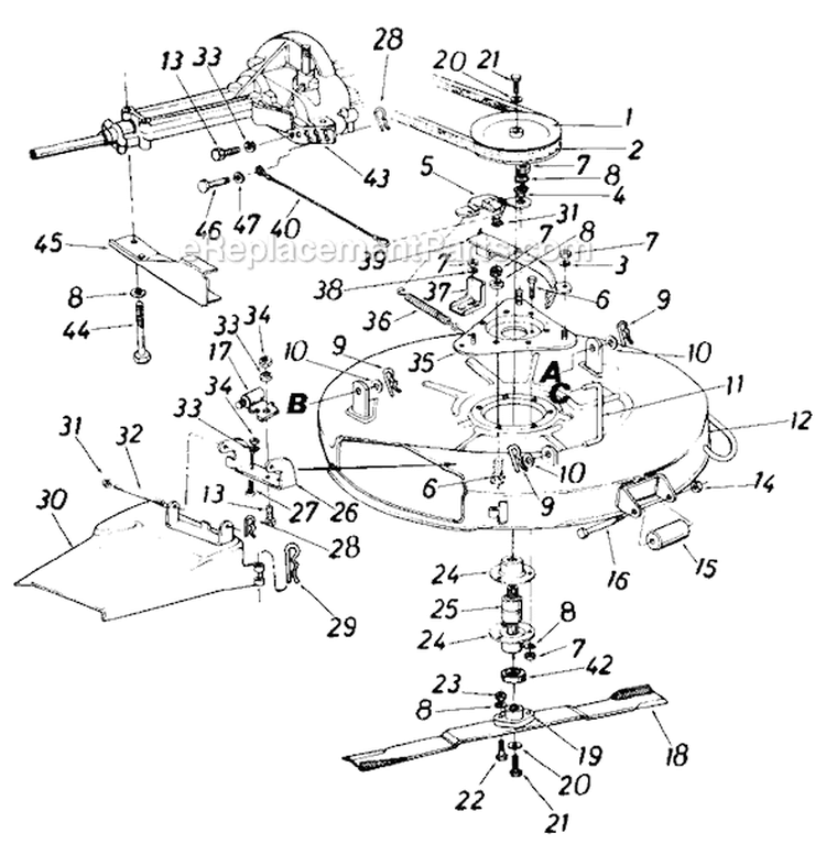 Page A Diagram and Parts List for 196-796-709 1986 MTD Lawn Tractor
