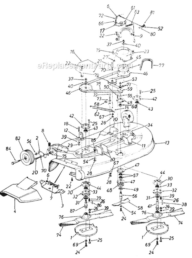 Page A Diagram and Parts List for 196-803-138 1986 MTD Lawn Tractor