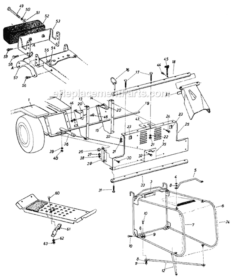Page C Diagram and Parts List for 196-804-401 1986 MTD Lawn Tractor