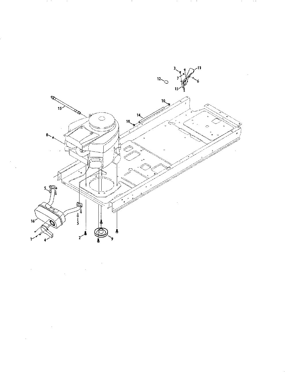 Engine/muffler Diagram and Parts List for 17ARCBDQ099  MTD Lawn Tractor