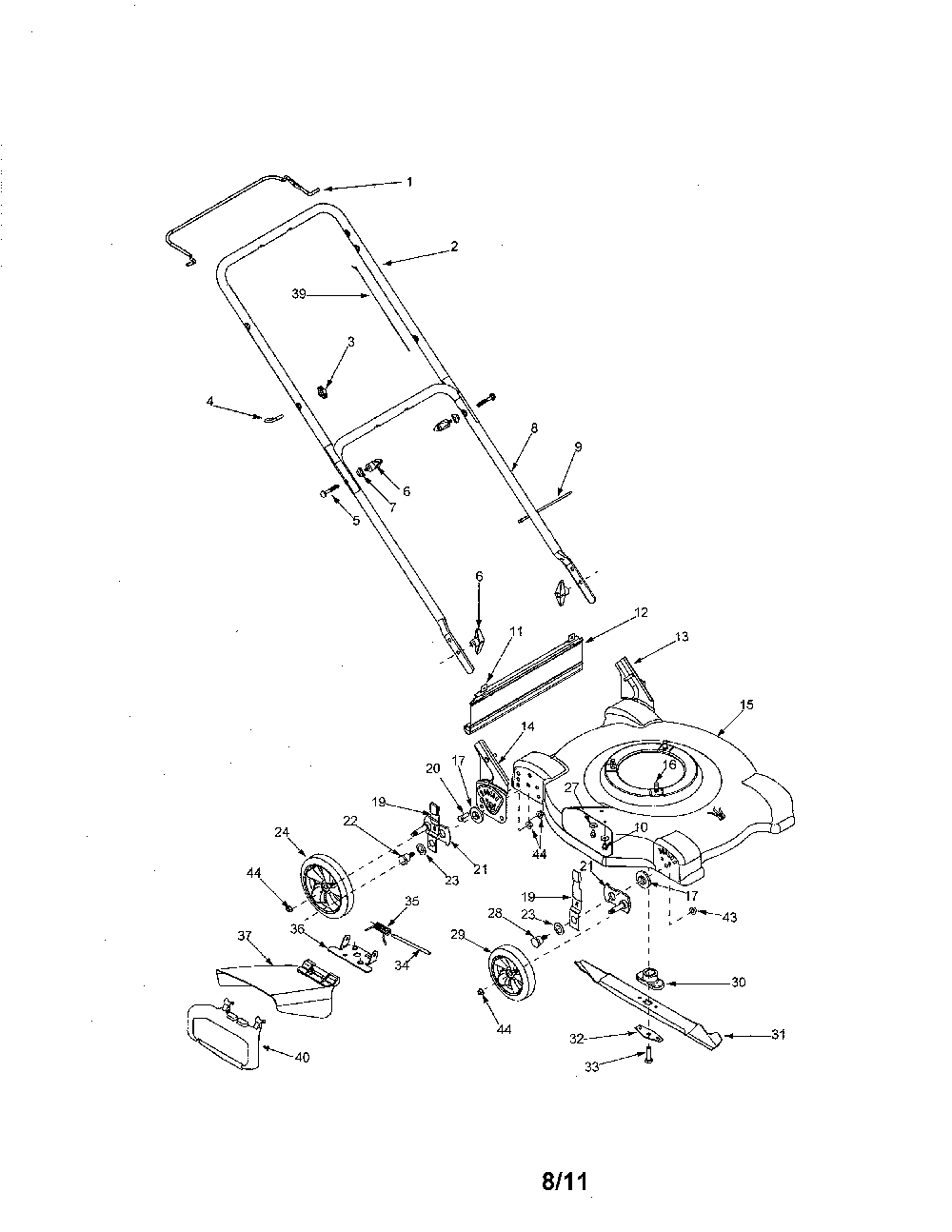Mower parts Diagram and Parts List for 11A-083F800  MTD Lawn Mower