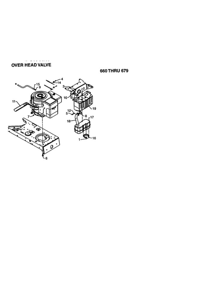 Over Head Valve 2 Diagram and Parts List for 663  MTD Lawn Tractor