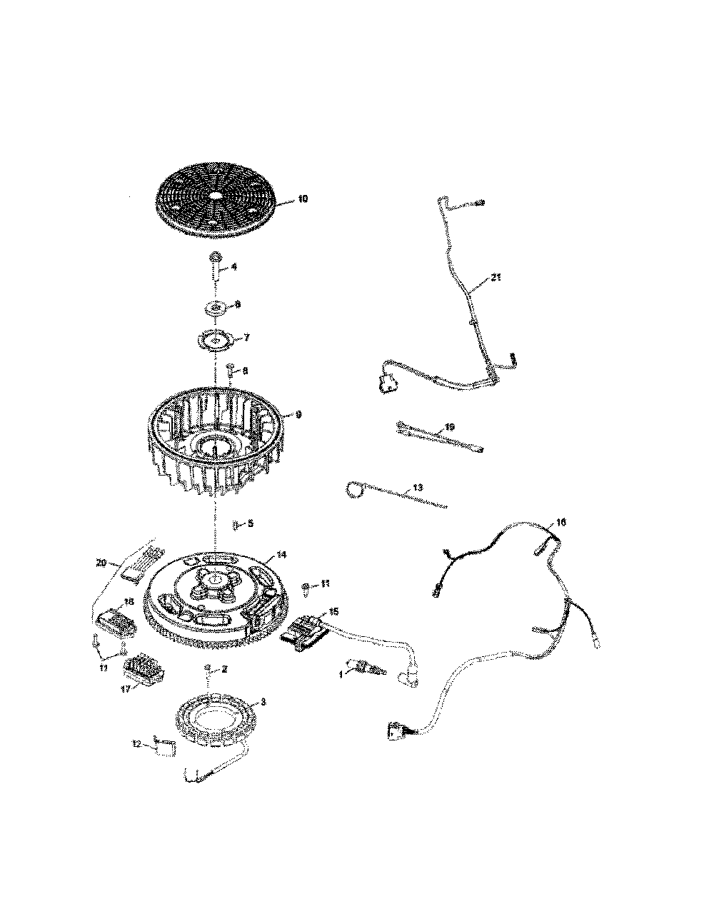 Ignition/charging Diagram and Parts List for 17ARCBDS099  MTD Lawn Tractor