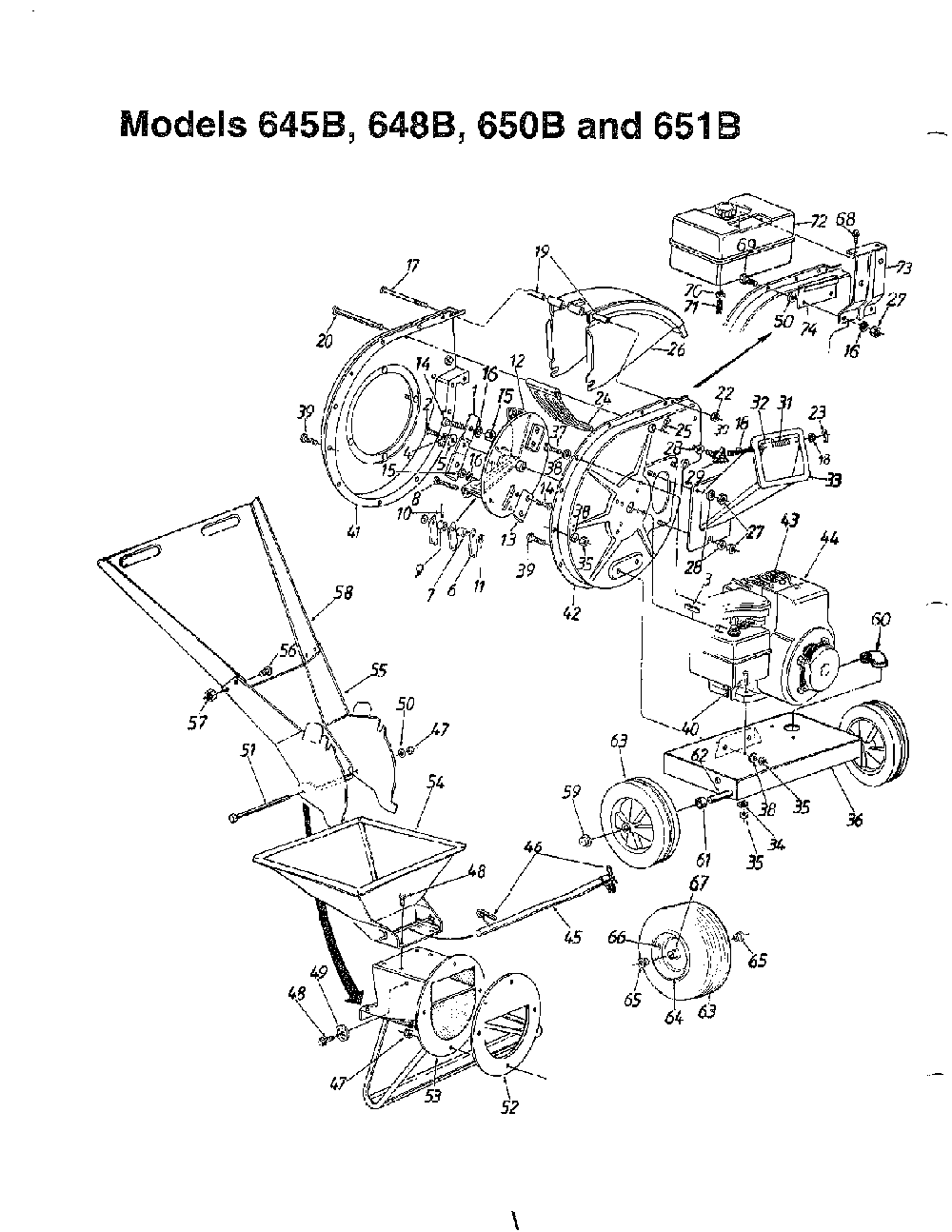 Shredders Diagram and Parts List for 21348  MTD Chipper Shredder