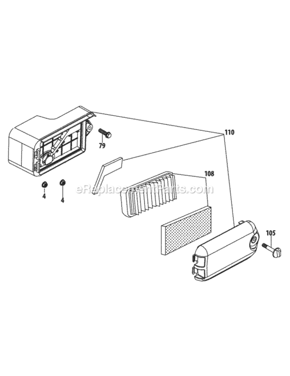 1P65Tga_Air_Cleaner Diagram and Parts List for 1P65TGA  MTD Engine