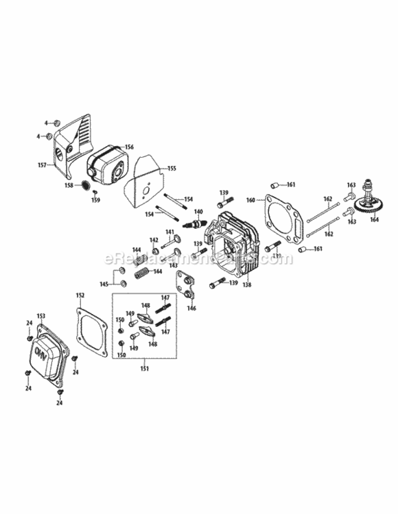 1P70C0A-11_Cylinder_Head Diagram and Parts List for 1P70C0A-11  MTD Engine