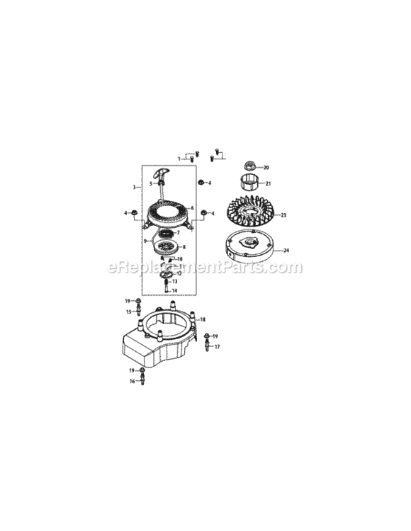 1P70C0A_Flywheel_And_Shroud Diagram and Parts List for 1P70C0A  MTD Engine