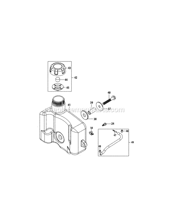 1P70C0A_Fuel_Tank Diagram and Parts List for 1P70C0A  MTD Engine