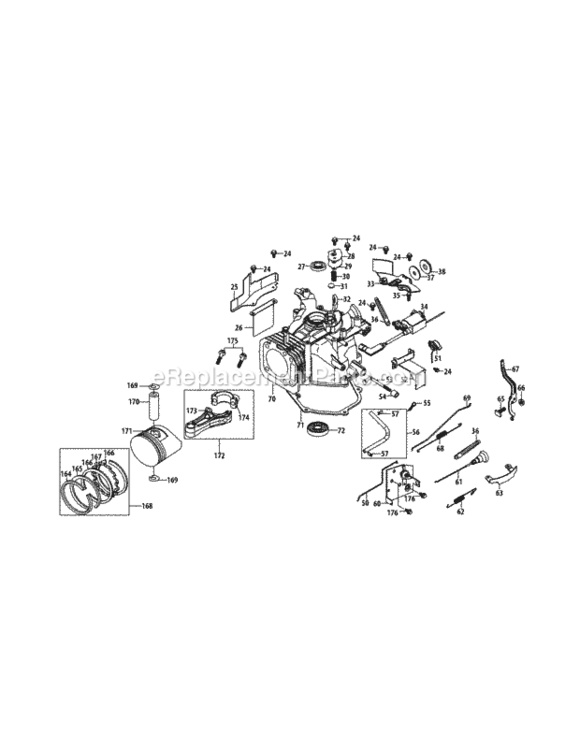 1P70C0A_Shortblock Diagram and Parts List for 1P70C0A  MTD Engine