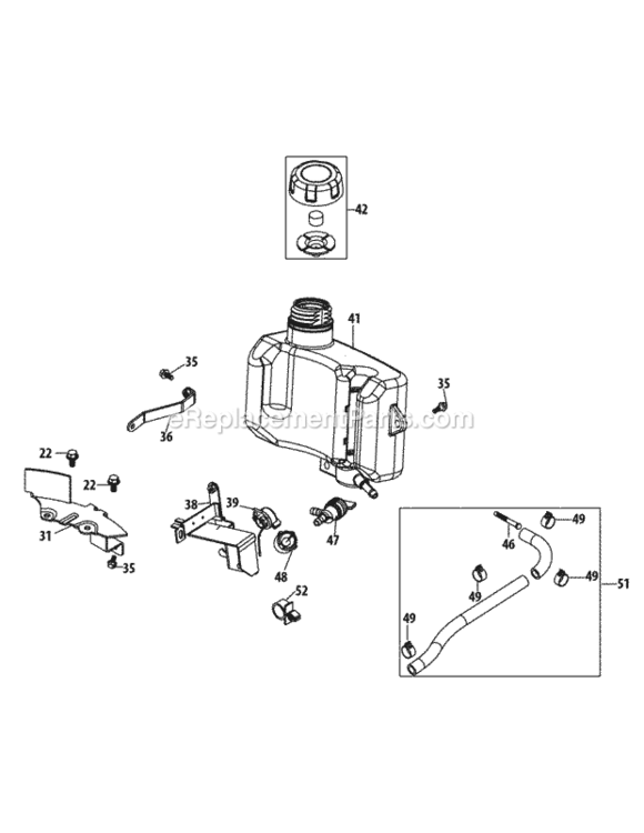 1P70L0A-11_Fuel_Tank_And_Mounting Diagram and Parts List for 1P70L0A-11  MTD Engine