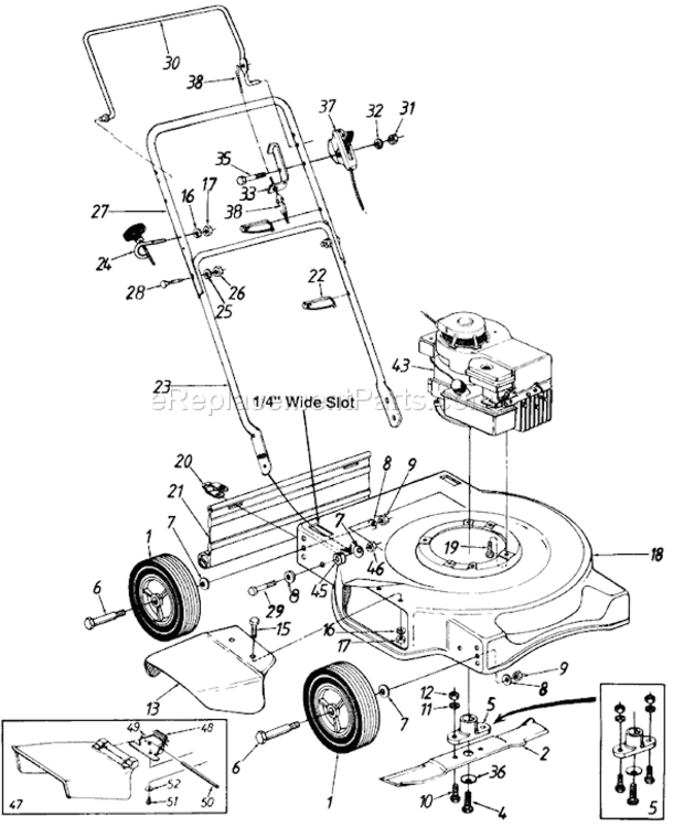 Page A Diagram and Parts List for 2032A09 1990 MTD Lawn Mower
