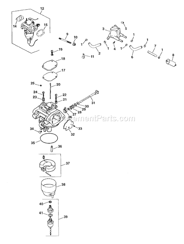 Page M Diagram and Parts List for 2054F 55AF3B6K195 MTD Lawn Mower