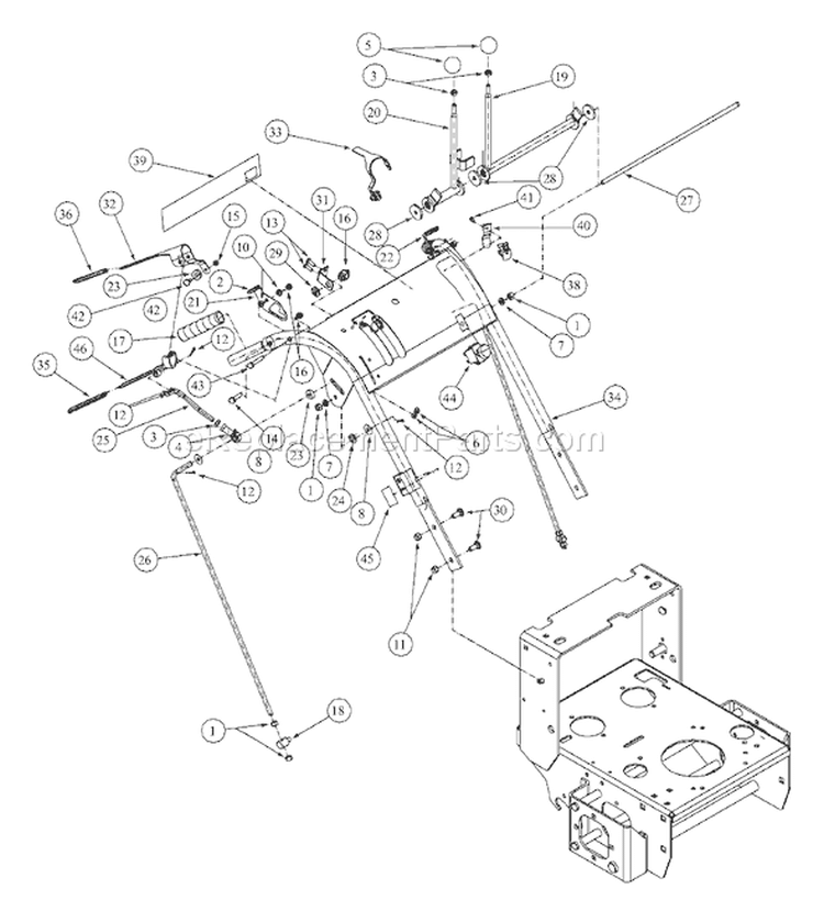 Page E Diagram and Parts List for 200H 55AF3B6-195 MTD Lawn Mower