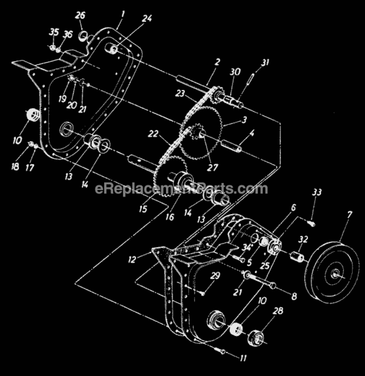 Chain_Case_Assembly Diagram and Parts List for 210-031-192  MTD Tiller