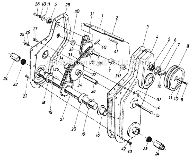 Page A Diagram and Parts List for 210-381-141 1990 MTD Tiller