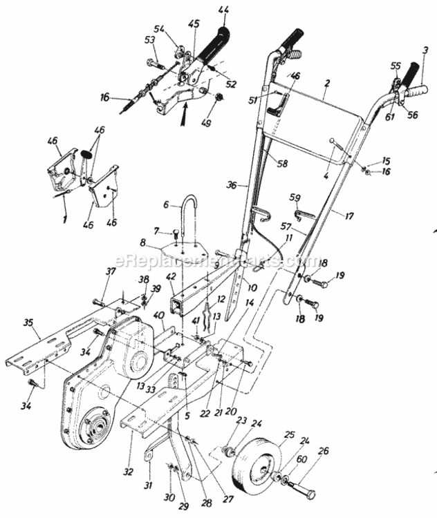 Parts Diagram and Parts List for 210-381-192  MTD Tiller