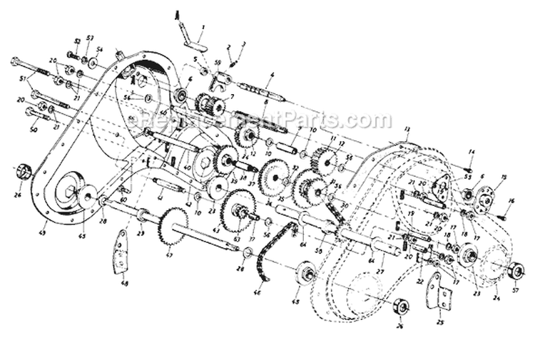 Page C Diagram and Parts List for 210-430-027/785-220 1990 MTD Tiller