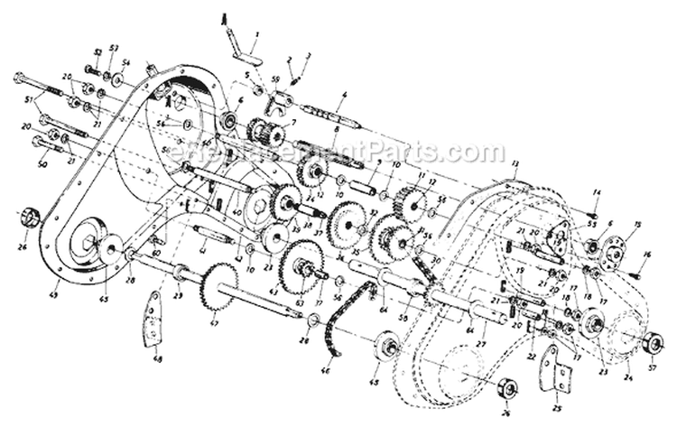 Page C Diagram and Parts List for 210-430-031/2832-475 1990 MTD Tiller