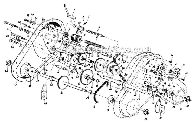 Page C Diagram and Parts List for 210-430-192 1990 MTD Tiller