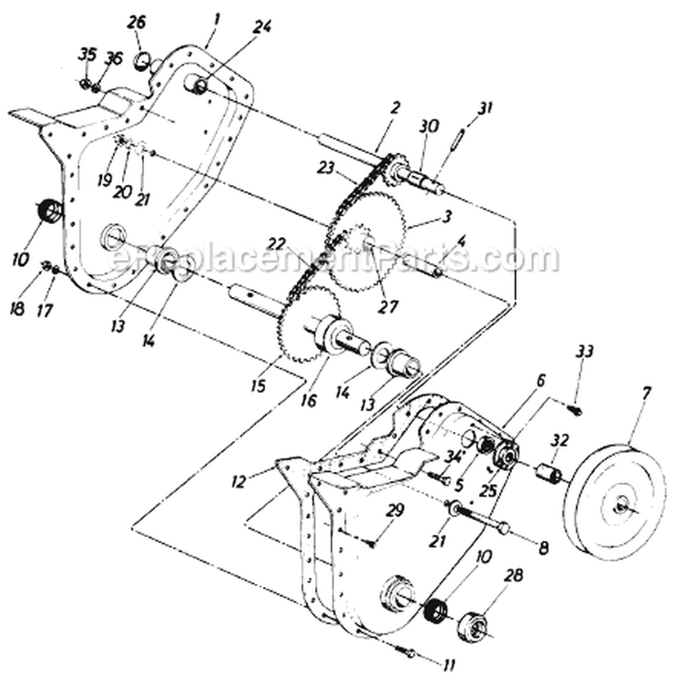 Page A Diagram and Parts List for 210031 1990 MTD Tiller