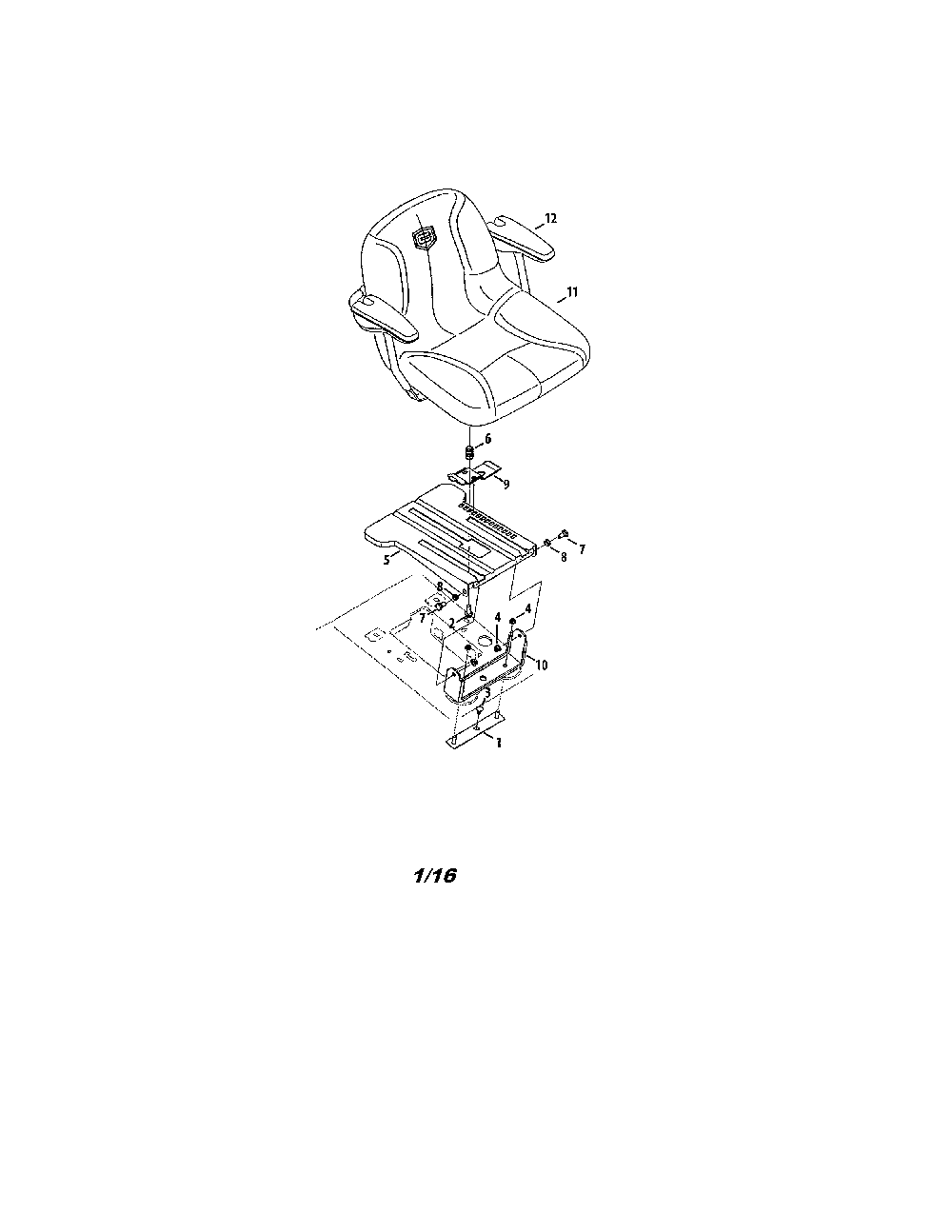 Seat Diagram and Parts List for 1417A3ZW099  MTD Lawn Tractor