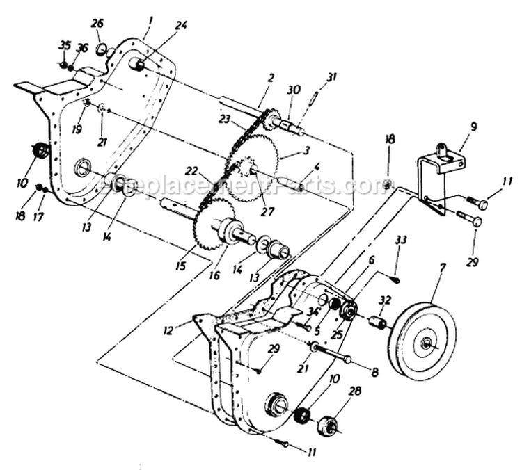 Page A Diagram and Parts List for 211-020-130 1991 MTD Tiller