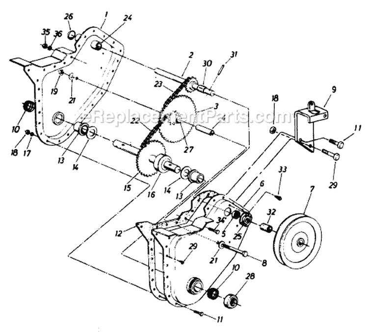 Page B Diagram and Parts List for 211-020-136 1991 MTD Tiller
