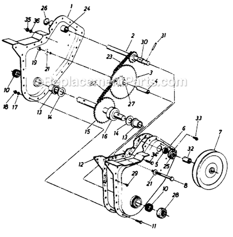 Page A Diagram and Parts List for 211-021-000 1991 MTD Tiller