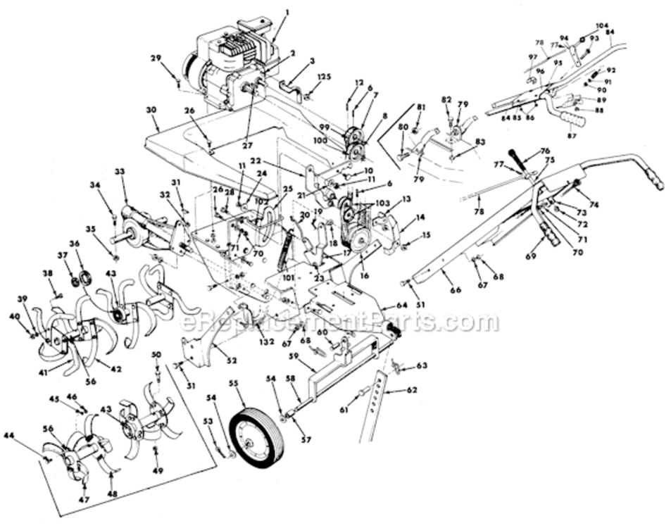 Page A Diagram and Parts List for 211-360  MTD Tiller