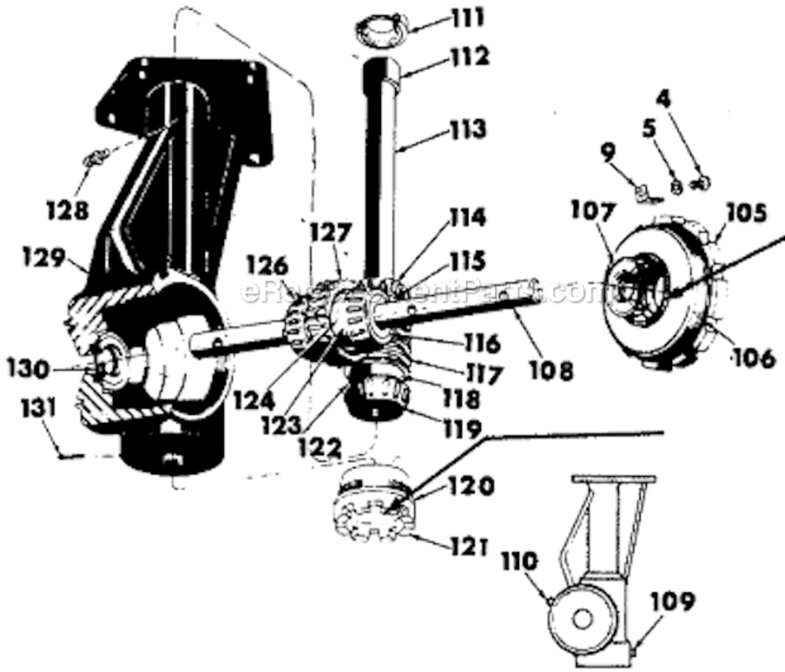 Page B Diagram and Parts List for 211-360  MTD Tiller