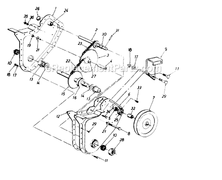 Page A Diagram and Parts List for 212-020-130 1992 MTD Tiller