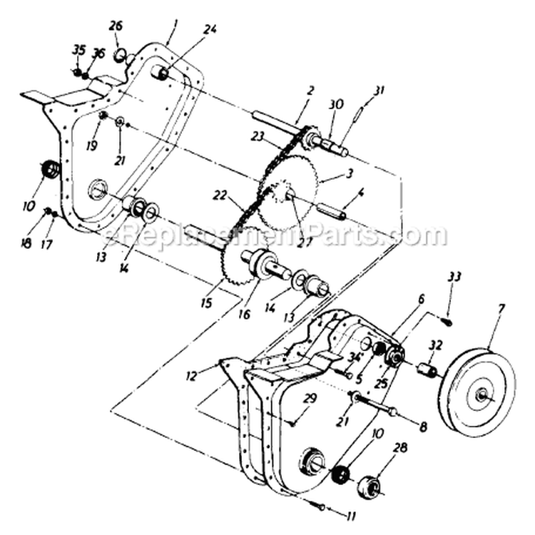 Page A Diagram and Parts List for 212-030-192 1992 MTD Tiller