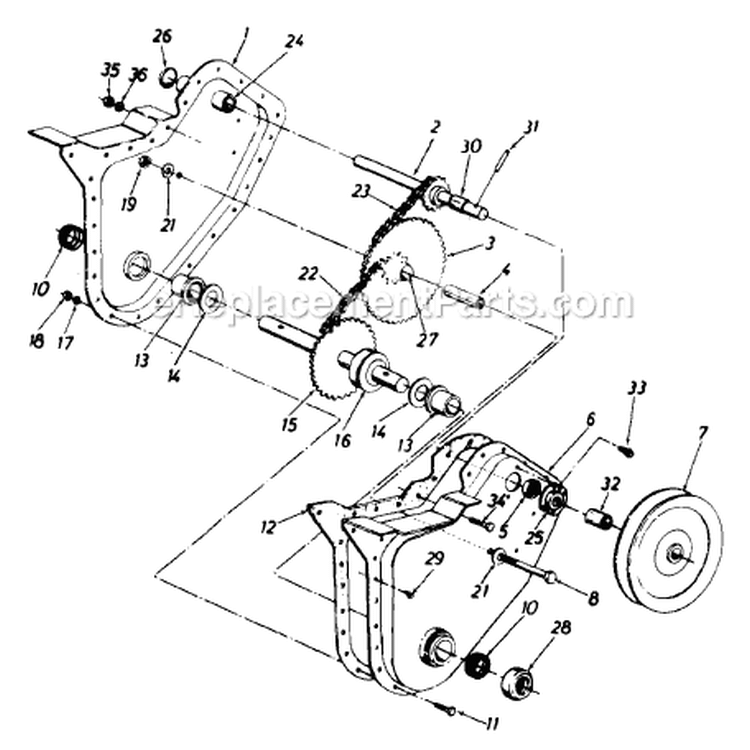 Page A Diagram and Parts List for 212-030-372 06-983241 -1992 MTD Tiller