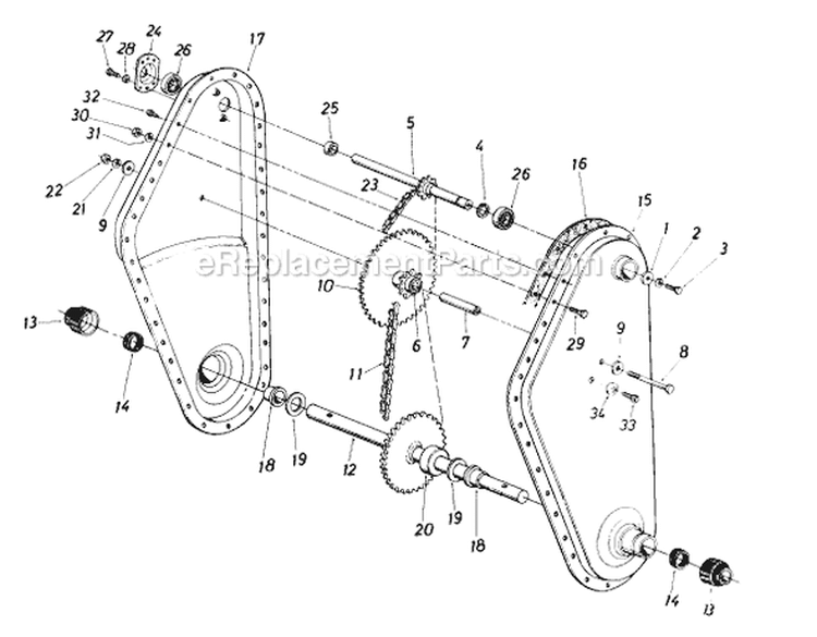 Page C Diagram and Parts List for 212-406-016 1992 MTD Tiller