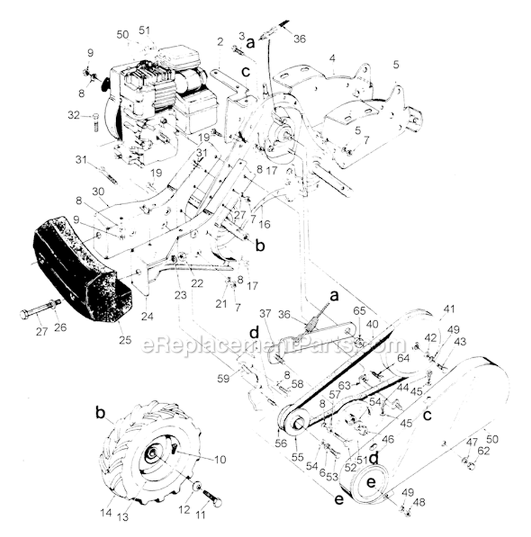 Page A Diagram and Parts List for 213-430-062 1993 MTD Tiller