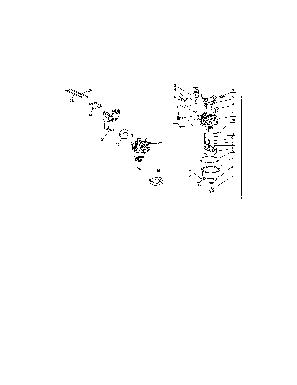 Carburetor Diagram and Parts List for 952Z270-V0  MTD Engine