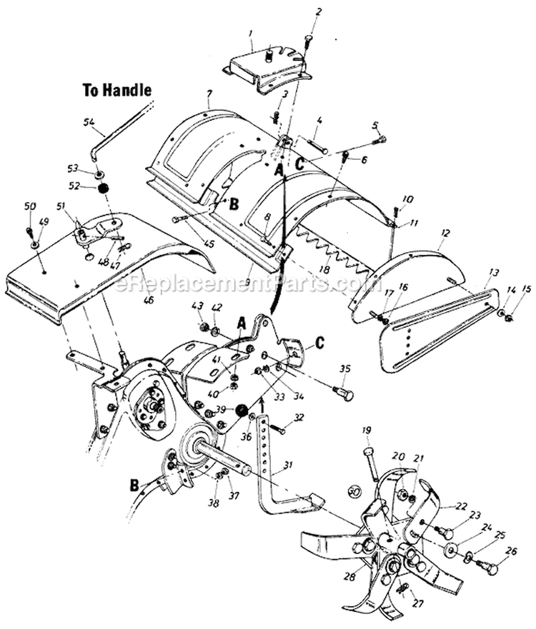Page C Diagram and Parts List for 21430-7 1987 MTD Tiller