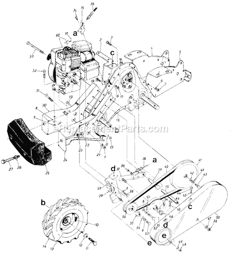 Page C Diagram and Parts List for 21430-8 1988 MTD Tiller